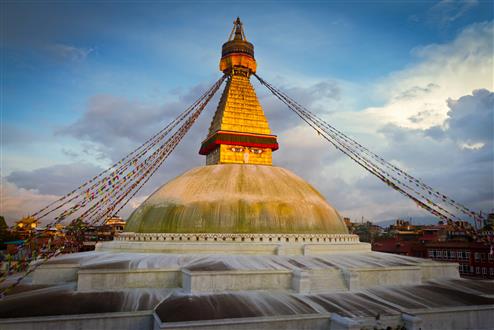 Boudhanath (Boudnath) Stupa at sunset. Kathmandu, Nepal (Custom).jpg